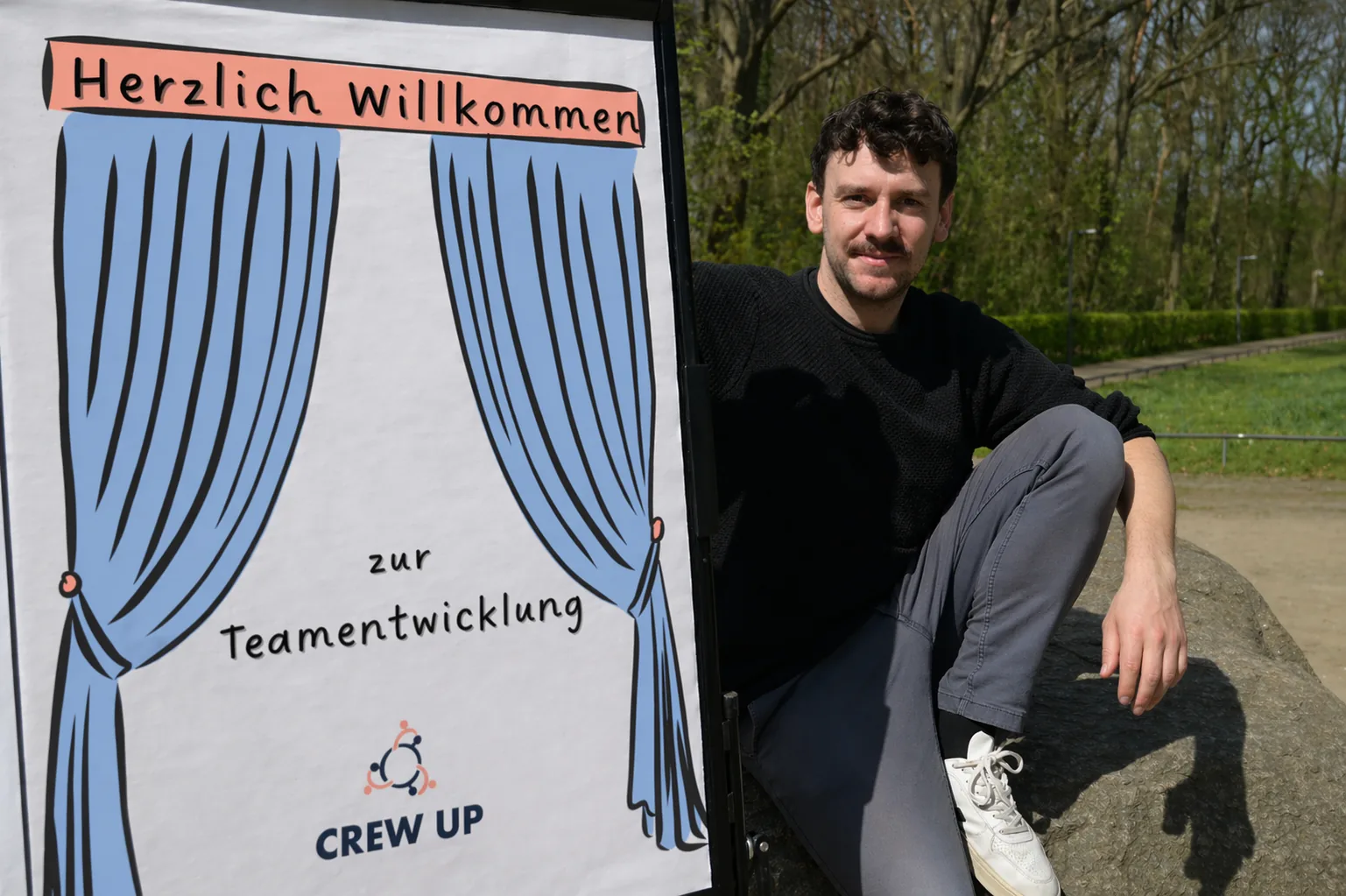 Workshop-Flipchart in einem Crew Up Entwicklungsprozess